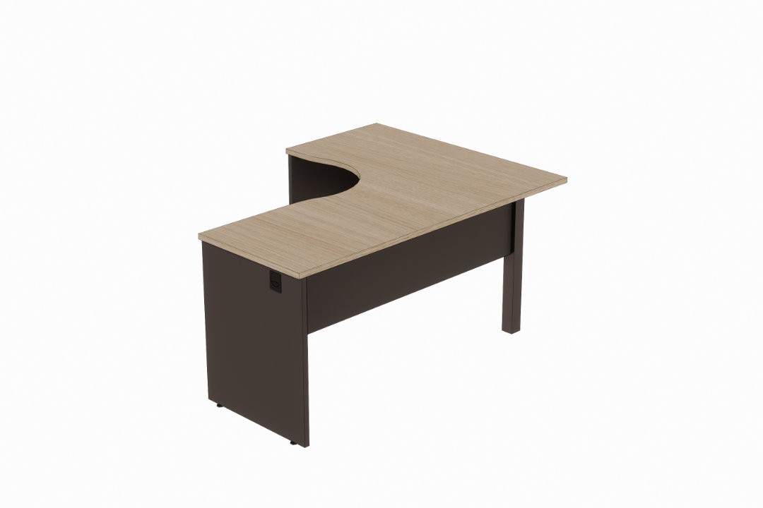 Mesa de escritório em L ergonômica com pé painel Versatile